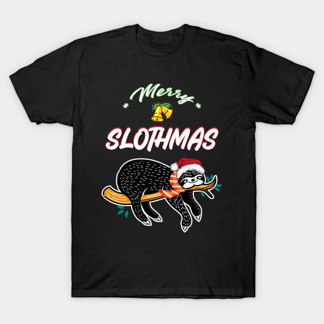 Merry Slothmas T-Shirt by MZeeDesigns